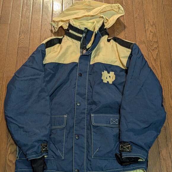 Vintage Notre Dame Champion Puffer Full Zip Jacket - Size M - Picture 3 of 4